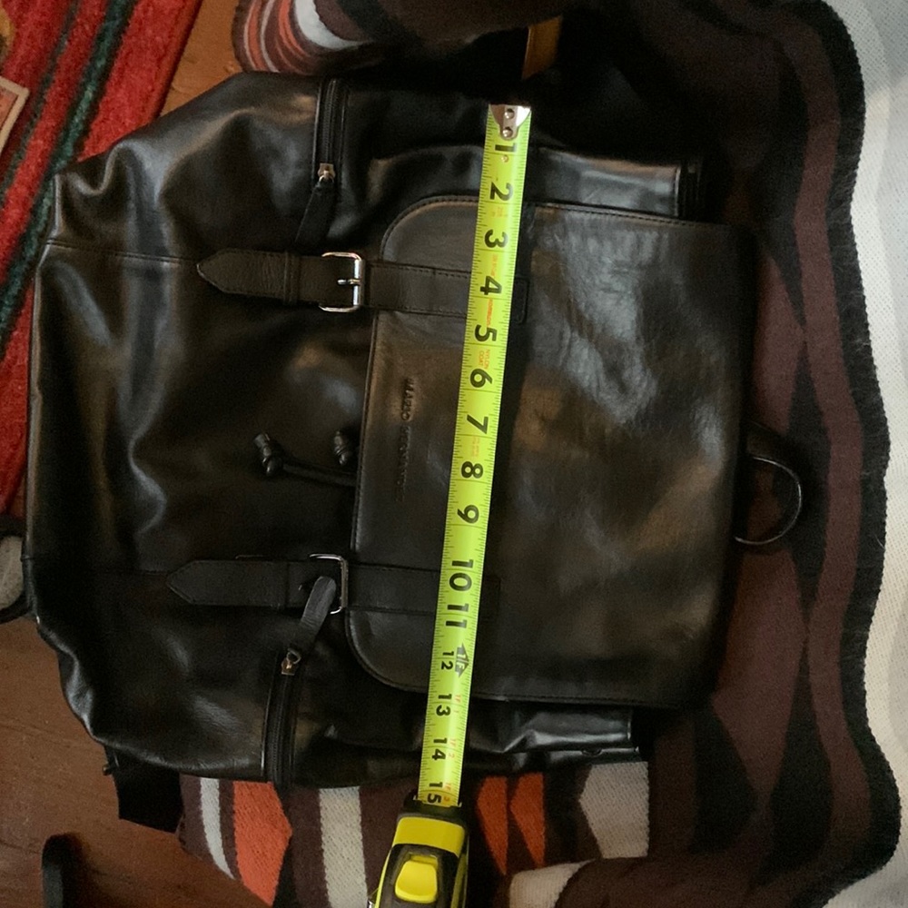 Mario Hernandez Handcrafted Black Leather Backpack - Picture 9 of 16